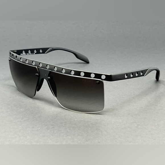 Prada PR50R 1BO0A7 Matte Black 62mm Shield Unisex Sunglasses Italy Authentic - Picture 1 of 9